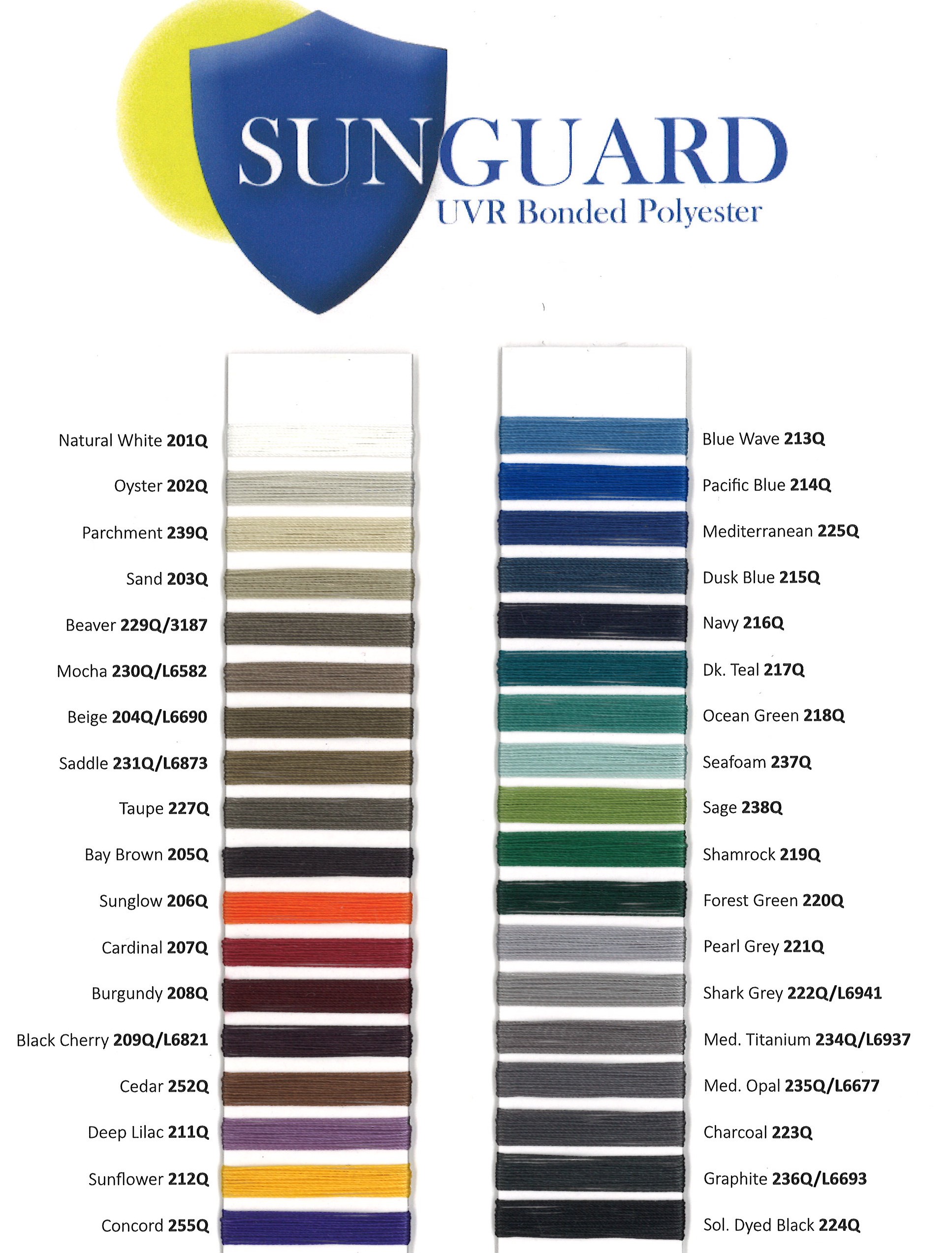 Upholstery Supplies - THREAD - SUNGUARD B92 UVR BONDED POLYESTER ...